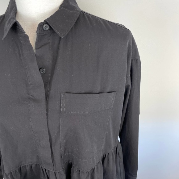 Everlane The Field Button Down Dress In Black Size XS New - Picture 7 of 14